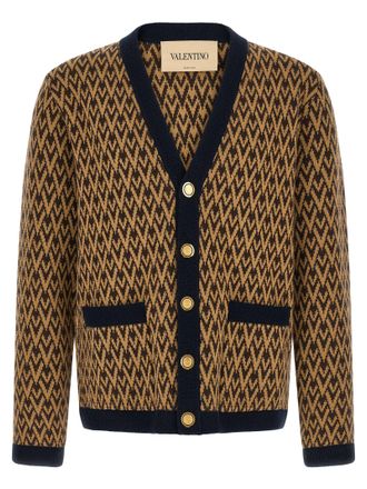Valentino Garavani Multicolor Cashmere Mens Cardigan