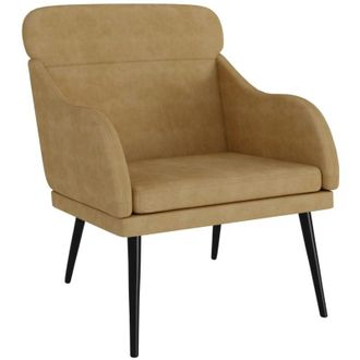 vidaXL Sill&oacute;n De Terciopelo Marr&oacute;n 63x76x80 Cm Vidaxl
