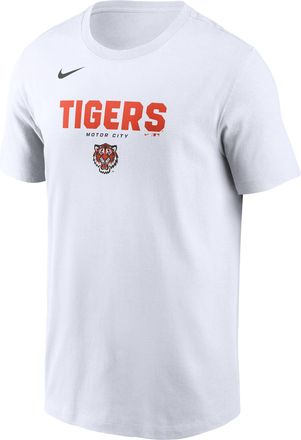 Nike Detroit Tigers Bold Team Name Nike Mens MLB T-Shirt in White | N19910ADG-D31