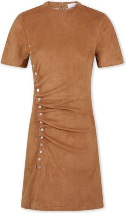 Paco Rabanne Paco Rabanne Suede Draped Short Dress
