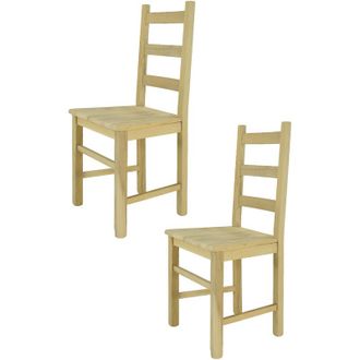 Tommychairs Tommychairs - Set 2 sedie modello Rustica per cucina bar e sala da pranzo, robusta struttura in legno di faggio levigato, non trattato, 100% naturale