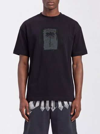 Palm Angels T-shirt in cotone con spalle cadute e stampa grafica