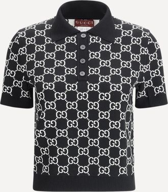 Gucci GG wool jacquard Polo Top Female S