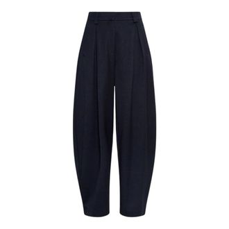 Moss Copenhagen Wijde broek - Dames - Broeken - Zwart - Maat: XS Zijde