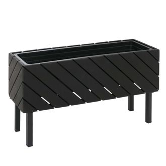 Hhg [nunca Usado] Jardinera Hhg-477, Maceta Para Flores Y Plantas, Para Interior Y Exterior, De Madera De Acacia Con Certificaci&oacute;n Mvg, 36 X 62 X 22 Cm, N