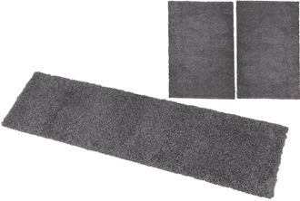 Bruno Banani Bettumrandung »Shaggy Soft« Höhe 30 mm 3 Stk. tlg. gewebt, Uni-Farben, besonders weich, Bettvorleger, Läufer-Set