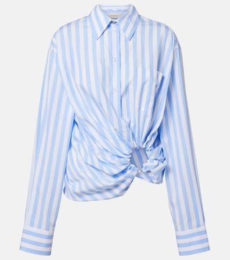 Sportmax Palmizi cutout striped cotton poplin shirt