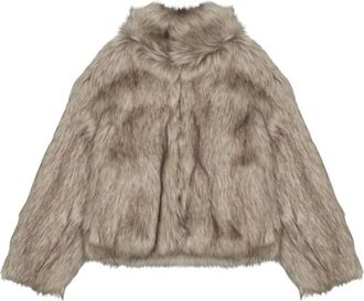 Misbhv Misbhv, Jassen, Dames, Beige, M, Korte Faux Fur Jas