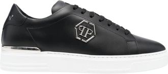 Philipp Plein Hexagon Sneaker - Heren - Sneakers - Zwart - 44 EU - Leer - Schoenen