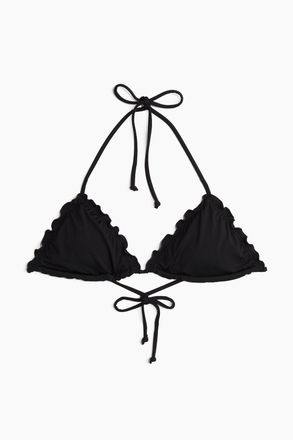 H&M Wattiertes Triangel-Bikinitop - Schwarz