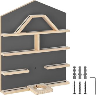 TecTake Estanter&iacute;a de pared en forma de casa, 50 x 15,5 x 60 cm, antracita