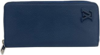 Louis Vuitton Navy Leather Long Wallet (Bi-Fold) (Pre-Owned)