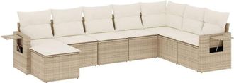 vidaXL Vidaxl - Juego De Sof&aacute;s De Jard&iacute;n Con Cojines Beige 8 Pzas Rat&aacute;n Pe