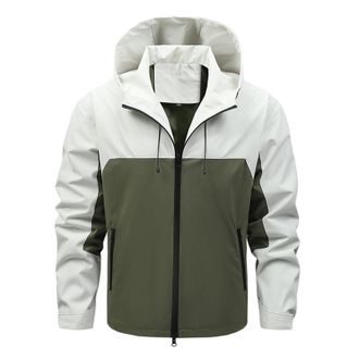 Generic Mens Jackets Christmas Top Winter 2024 Puffer Coat Mens Rain Jackets with Hood Lightweight Raincoat Windbreaker for Cycling Travel Thermal Coat Mens (