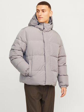 Jack & Jones Steppjacke JACK & JONES JJEBRADLEY PUFFER HOOD SN, Herren, Gr. S, beige (atmosphere), Web, Obermaterial: 100% Polyester, unifarben, normal, elastische