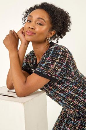 Roman Sparkle Boucle Knit Dress