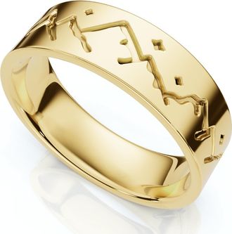 Pompeii3 6mm 14k Yellow Gold Ring Nature Inspired Mens Wedding Band