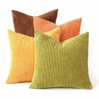 OEM Funda De Almohada - 45x45cm - Juego De 4 Piezas - Pana - Ideal Para La Sala De Estar - Estilo B