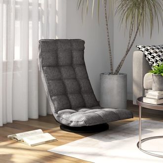 vidaXL Vidaxl - Silla De Suelo Giratoria De Tela Gris Claro