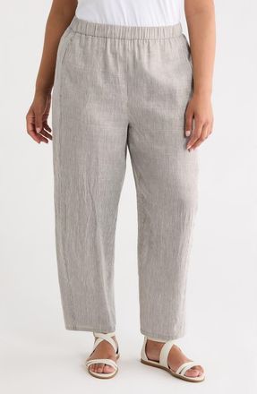 Eileen Fisher Ankle Length Lantern Linen Blend Pants in Wren at Nordstrom, Size 1 X