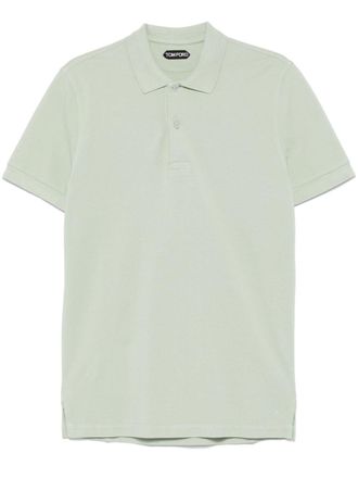 Tom Ford Polo con ricamo logo - Verde