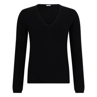 Malo Cashmere V-hals Trui - Dames - Cashmere truien - Zwart - 2XS - Truien & Vesten