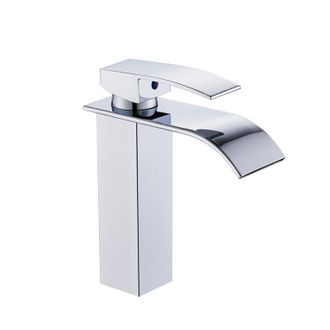 OEM Grifo Mezclador De Lavabo Tipo Cascada, Grifo De Ba&ntilde;o De Acero Inoxidable, Grifo De Lavabo Cromado, Dise&ntilde;o Elegante