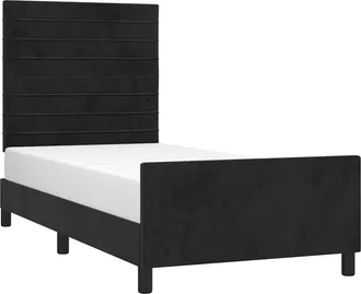 vidaXL Estructura De Cama Sin Colch&oacute;n Terciopelo Negro 90x200 Cm Vidaxl