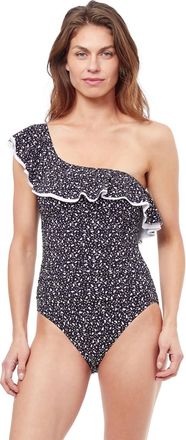 Gottex Bash One Shoulder One Piece Swimsuit In Black/white