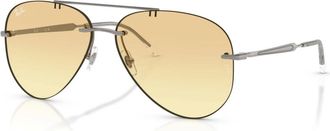 Ray-Ban Aviator Metal Zonnebril - unisex - Accessoires - Grijs - Maat: 62 MM Polyamide