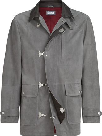 Brunello Cucinelli Suede outerwear in Medium Grey at Nordstrom, Size Xx-Small Eu