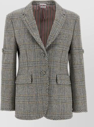 Thom Browne prince wales blazer check notch lapel