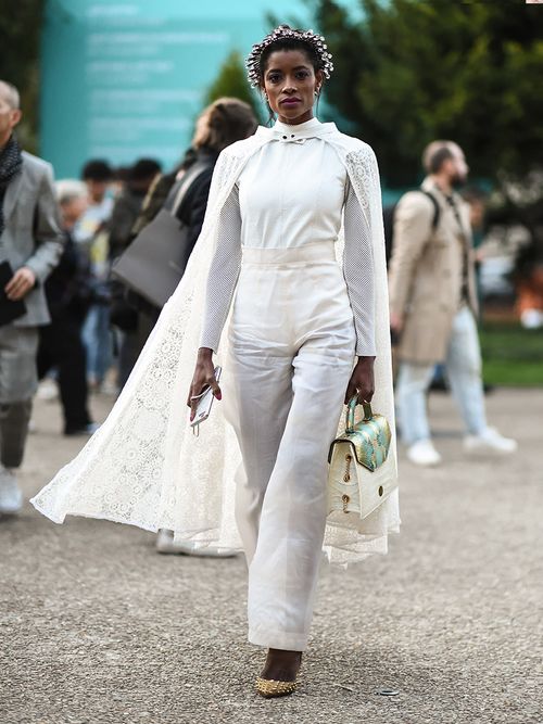 non-traditional bride, non-traditional wedding dresses, wedding dresses, lesbian wedding dresses, androgynous wedding dresses, blue wedding dresses, cape wedding dresses, pantsuit wedding dress, pants wedding dress, alternative wedding dress styles, alternative wedding dress looks