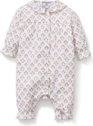 Petite Plume Madeline Twill Romper in Light Tan at Nordstrom, Size 18M