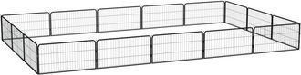 vidaXL Jaula Perros 16 Paneles Acero Recubierto Polvo Negro 100x50 Cm Vidaxl