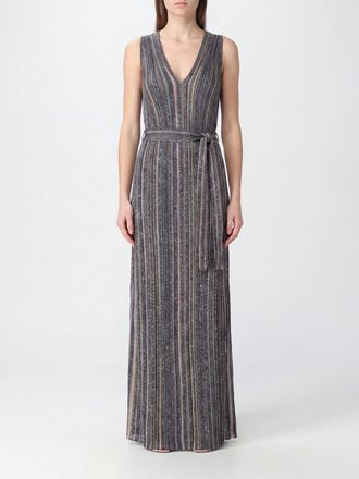 Missoni Abito da sera lungo a righe multicolor in lurex con paillettes