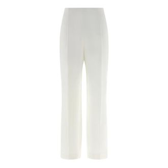 Alberta Ferretti Broeken, Dames, Wit, M, Polyester, Tailored Stretch Cady Pantalon