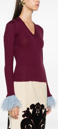 La DoubleJ Womens Cashmere-Silk Sweater Red