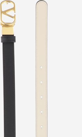 Valentino Garavani Womens Vlogo Signature Leather Belt Black