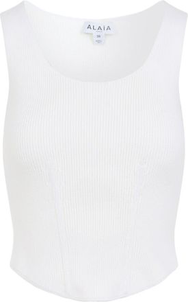Alaia White Corset Wool Top-Donna