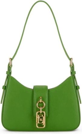 Elisabetta Franchi Kleine Hobo Tas met Bedel - Dames - Schoudertassen - Groen - ONE Size - Leer - Tassen