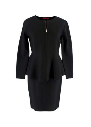 Carolina Herrera Black Peplum Skirt Suit Size S
