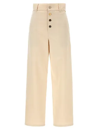 Moschino Beige Cotton Casual Womens Pants