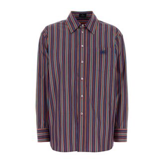 Etro Etro, Shirts, female, Multicolor, Size: 2XS Striped Shirt With Knotted Detail