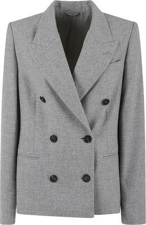 Brunello Cucinelli Mb 1627414C030 Blazer - Dames - Blazers - Grijs - M - Leer - Jassen