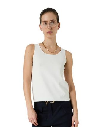 Gerard Darel Lucina Round Neck Knit Vest in White at Nordstrom, Size X-Large