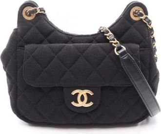 Chanel Pre-owned Vintage Shoulder Bag - Dames - Vintage Schoudertas - Zwart - ONE Size - Katoen - Vintage