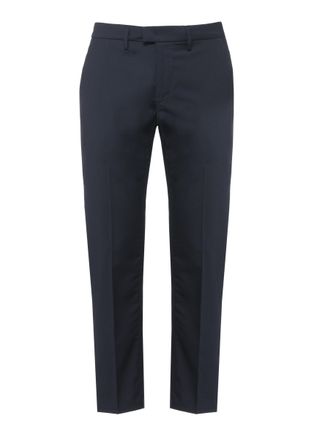 Dondup Tailored Slim Fit Wool Pants with Subtle Crease and Metallic Detail
