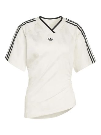 adidas Rouched Football short-sleeves T-shirt - women - Recycled Polyester/Elastane - S - Neutrals