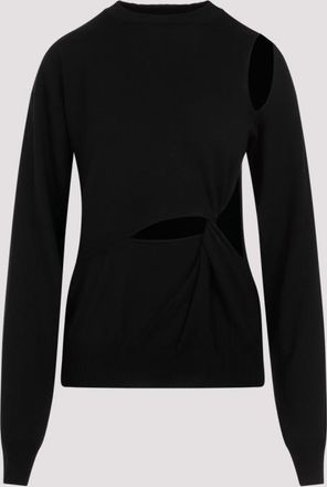 Sportmax Black Roundneck Cutout Pullover
